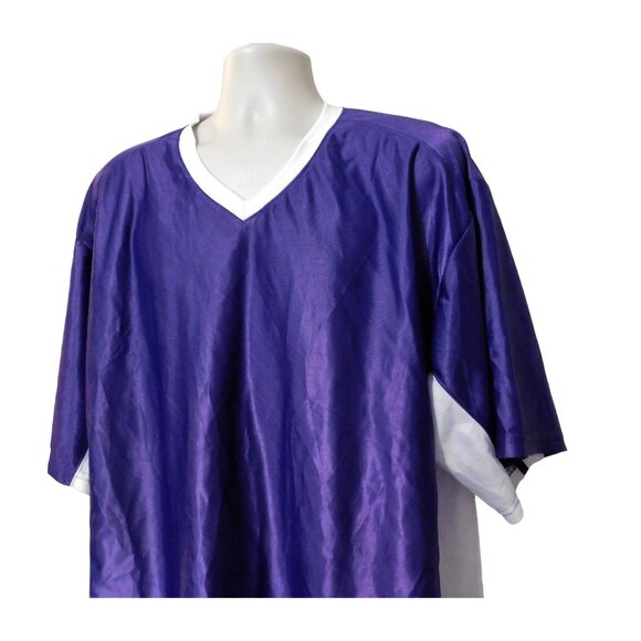 Badger Sportswear Jersey Mens XL Purple White V-Neck Athletic Polyester - Picture 2 of 5
